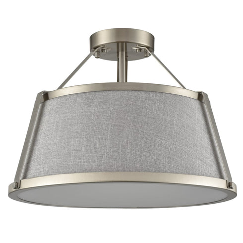 Drum Chandelier Ceiling Light Fixture Brushed Nickle Dimmable LED Light