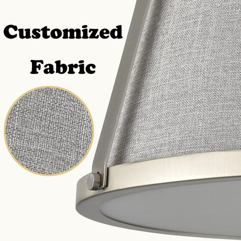 Drum Chandelier Ceiling Light Fixture Brushed Nickle Dimmable LED Light