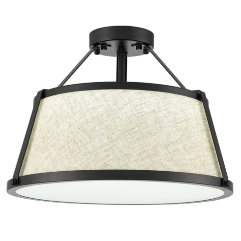 Drum Flush Mount Ceiling Light Black Finish Dimmable LED Light