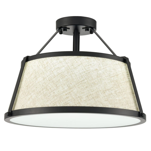 Drum Flush Mount Ceiling Light Black Finish Dimmable LED Light