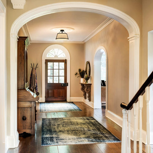 Drum Flush Mount Ceiling Light Black Finish Dimmable LED Light