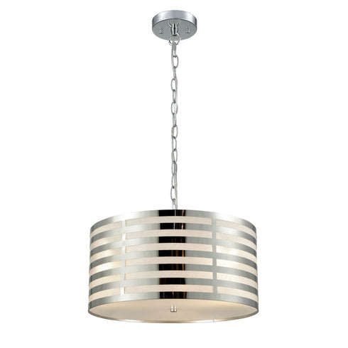 Drum Modern Pendant Lighting Kitchen Chrome Finish