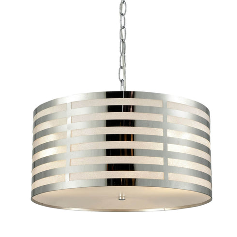 Drum Modern Pendant Lighting Kitchen Chrome Finish