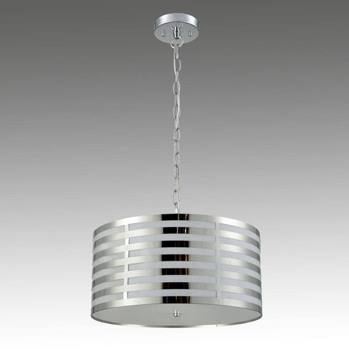 Drum Modern Pendant Lighting Kitchen Chrome Finish
