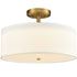 Drum Shade Semi Flush Mount Ceiling Light Brass LED Ceiling Light Fixture