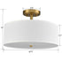 Drum Shade Semi Flush Mount Ceiling Light Brass LED Ceiling Light Fixture