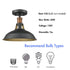 Farmhouse Semi Flush Mount Ceiling Light Black and Gold