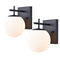 Modern Black Globe Sconce - 2 Light