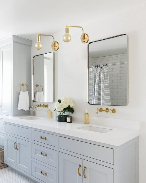 Edison Antique Brass Plug In Wall Sconces Set Of Two