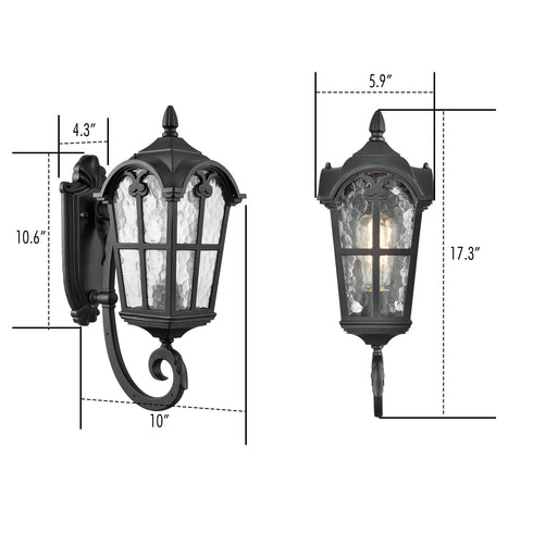Exterior Porch Wall Light Fixture Black Wall Lantern Outdoor