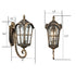 Exterior Wall Light Glass Shade Waterproof Wall Lantern Brass with Rust