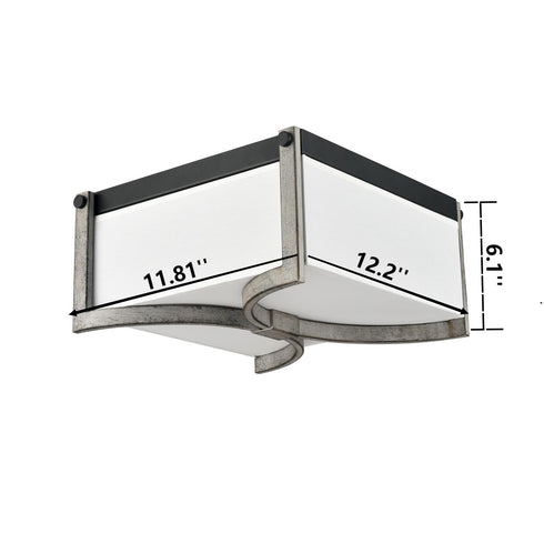 Industrial Flush Mount Ceiling Light White Dimmable LED Ceiling Light