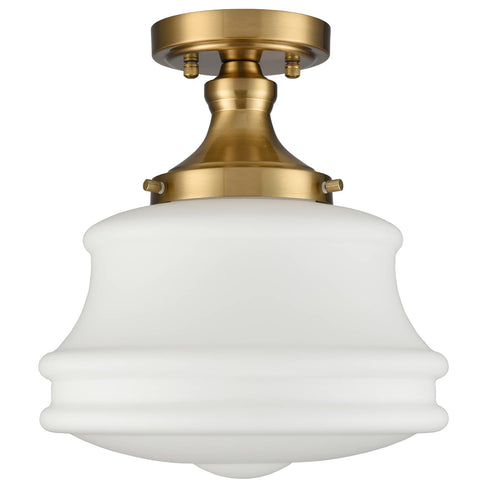 Modern Gold Semi Flush Mount Ceiling Light Schoolhouse Fixture