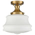 Modern Gold Semi Flush Mount Ceiling Light Schoolhouse Fixture