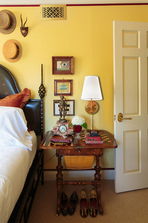 Fabric Shade Bedside Wall Lamp Set of 2 Plug in Wall Lights Brass Finished