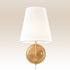 Fabric Shade Bedside Wall Lamp Set of 2 Plug in Wall Lights Brass Finished