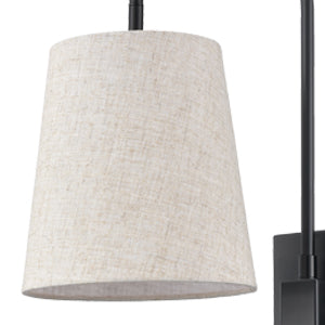 Fabric Shade Plug in Wall Lights 2 Pack Black Wall Lamps