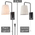 Fabric Shade Plug in Wall Lights 2 Pack Black Wall Lamps