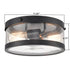 Farmhouse 2-light Black Metal with Seeded Glass Drum Flush Mount Ceiling Light