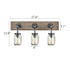 Farmhouse 3 Light Mason Jar Bathroom Vanity Lighting Wood & Glass