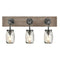 Farmhouse 3 Light Mason Jar Bathroom Vanity Lighting Wood & Glass