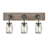 Farmhouse 3 Light Mason Jar Bathroom Vanity Lighting Wood & Glass