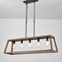 Farmhouse 5-Light Chandeliers for Dining Room Rustic Wood Grain Finish