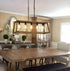 Farmhouse 5-Light Chandeliers for Dining Room Rustic Wood Grain Finish