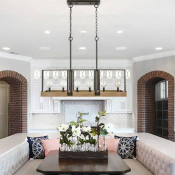 Pordenone Farmhouse 6-Light Chandelier Dining Room Island Pendant Fixture