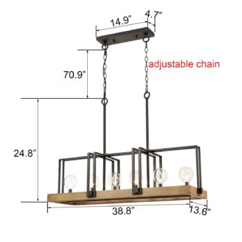 Pordenone Farmhouse 6-Light Chandelier Dining Room Island Pendant Fixture