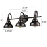 Farmhouse Bath Vanity Wall Light 3-Light Barn Sconce Oil Rubbed Bronze