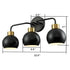 Farmhouse Black Wall Sconce Bathroom Globe Vanity Wall Lighting Industrial 3-Light Fixture Over Mirror for Bathroom Living Room Bedroom