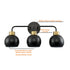 Farmhouse Black Wall Sconce Bathroom Globe Vanity Wall Lighting Industrial 3-Light Fixture Over Mirror for Bathroom Living Room Bedroom