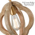 Farmhouse Brown Wooden Pendant Light Fixture Antiqued Gold Finish