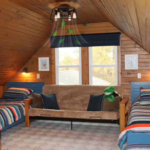 Farmhouse Caged Ceiling Fans with Lights Remote Control