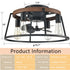 Farmhouse Caged Ceiling Fans with Lights Remote Control