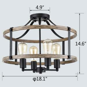 Farmhouse Ceiling Light Fixtures Ceiling Semi Flush Mount Chandelier