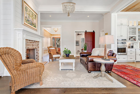 Farmhouse Ceiling Light Wood Beads 3-Light Flush Mount Chandelier