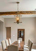 Farmhouse Chandelier 4-Light Distressed Off-White Dining Room Lighting