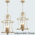 Farmhouse Chandelier 4-Light Distressed Off-White Dining Room Lighting