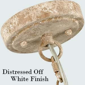 Farmhouse Chandelier 4-Light Distressed Off-White Dining Room Lighting