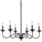 Farmhouse Chandelier Black Candle Chandelier, 6-Light