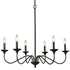 Farmhouse Chandelier Black Candle Chandelier, 6-Light