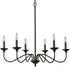 Farmhouse Chandelier Black Candle Chandelier, 6-Light