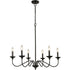 Farmhouse Chandelier Black Candle Chandelier, 6-Light