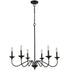 Farmhouse Chandelier Black Candle Chandelier, 6-Light