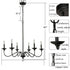 Farmhouse Chandelier Black Candle Chandelier, 6-Light