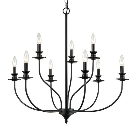 Farmhouse Chandelier Black Candle Chandelier for Dining