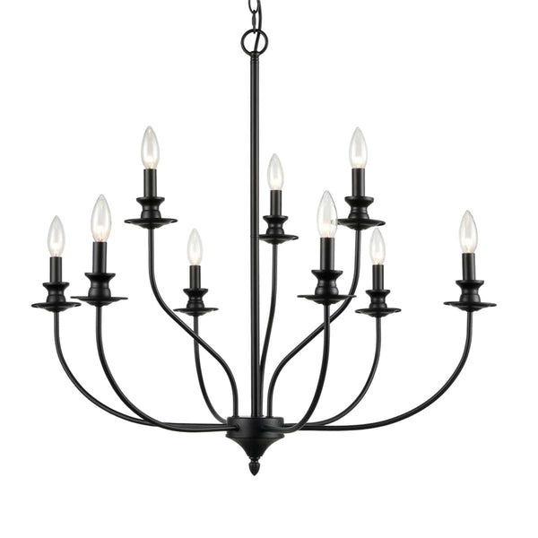 Farmhouse Chandelier Black Candle Chandelier for Dining