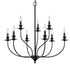 Farmhouse Chandelier Black Candle Chandelier for Dining